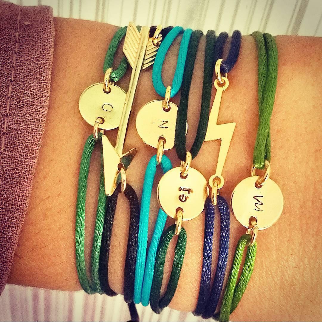 4 voor 3 initiaal armbandje satijn