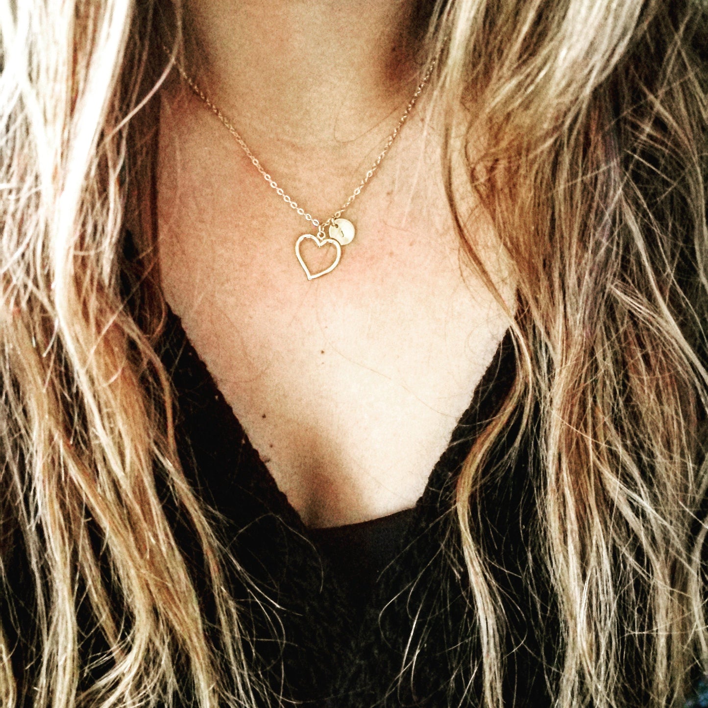 ketting met hart en initiaal