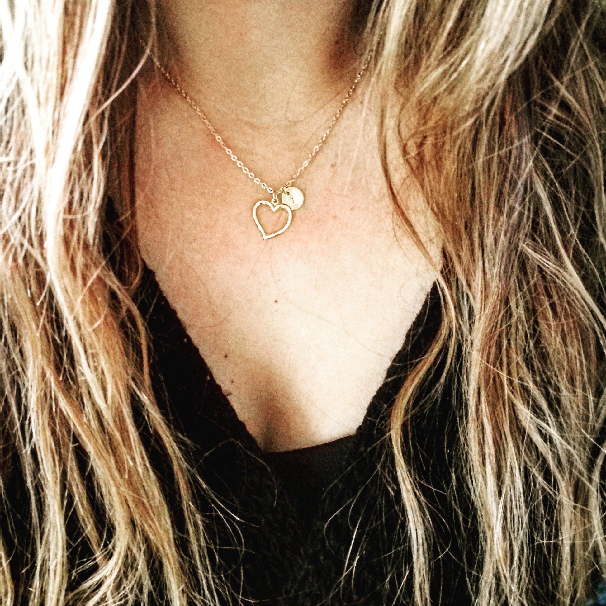 ketting met hart en initiaal
