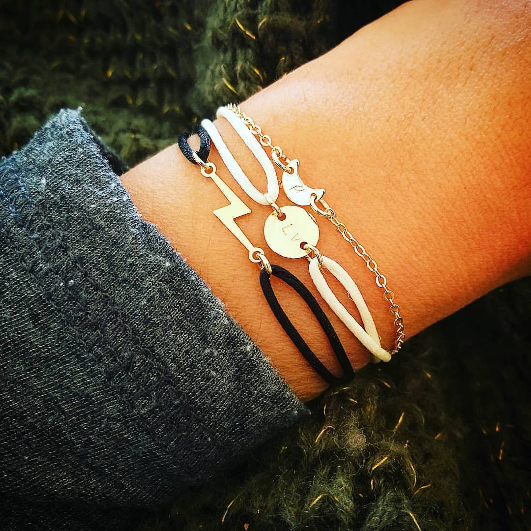 armband met initiaal en maan